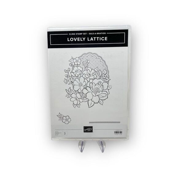 Stampin Up! Lovely Lattice Cling Rubber Stamp Set Floral Flowers New Unused - Picture 1 of 2